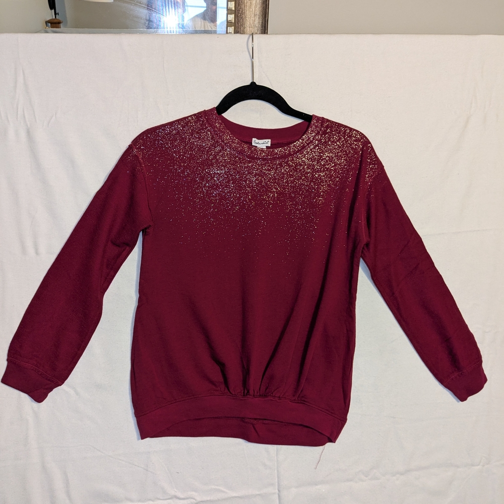 NWT Splendid Glittery Burgundy Blouse
